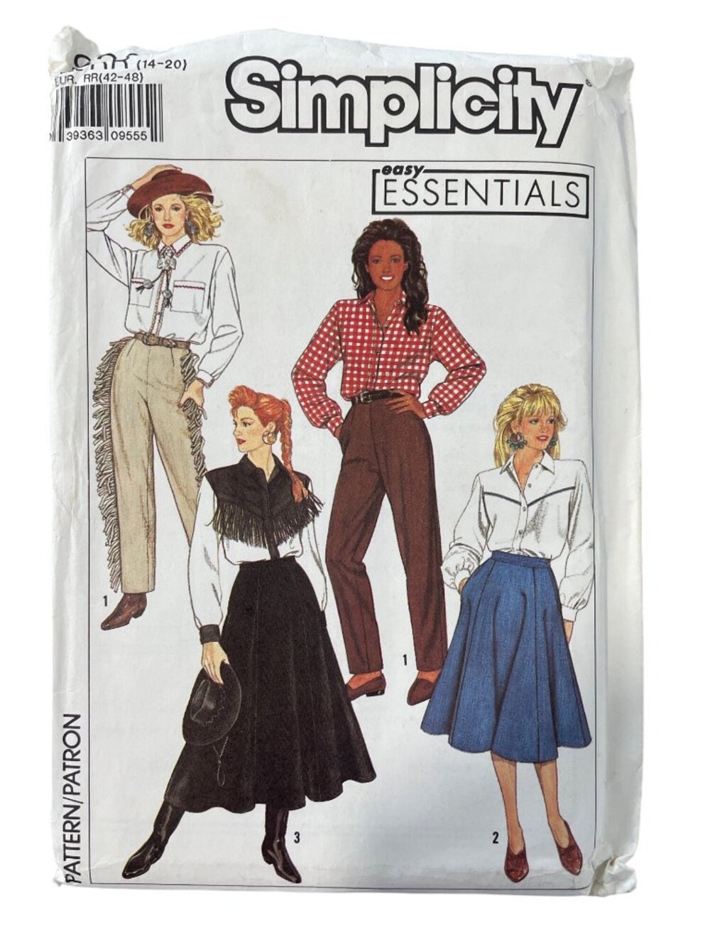 Vintage 80s Simplicity 9369 Sewing Pattern Sizes 14-20 Cowgirl Western UNCUT